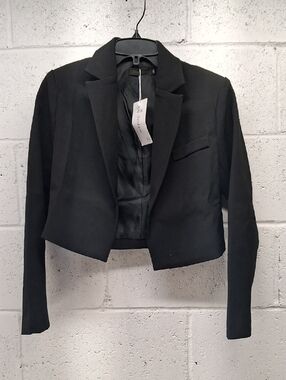 NWT Womens Beninos Black Cropped Blazer - Classic Tailored Jacket
